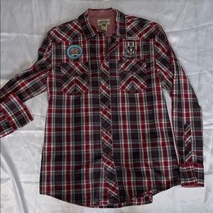 American Rag Mens Button Down Plaid Long Sleeve Shirt Size Medium